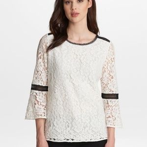 Karl Lagerfeld Bell Sleeve Lace Blouse NWT